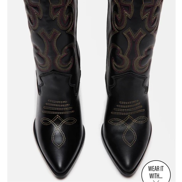 Steve Madden Lasso Women's Black
Embroidered Western Cowboy Boots - Picture 4 of 13